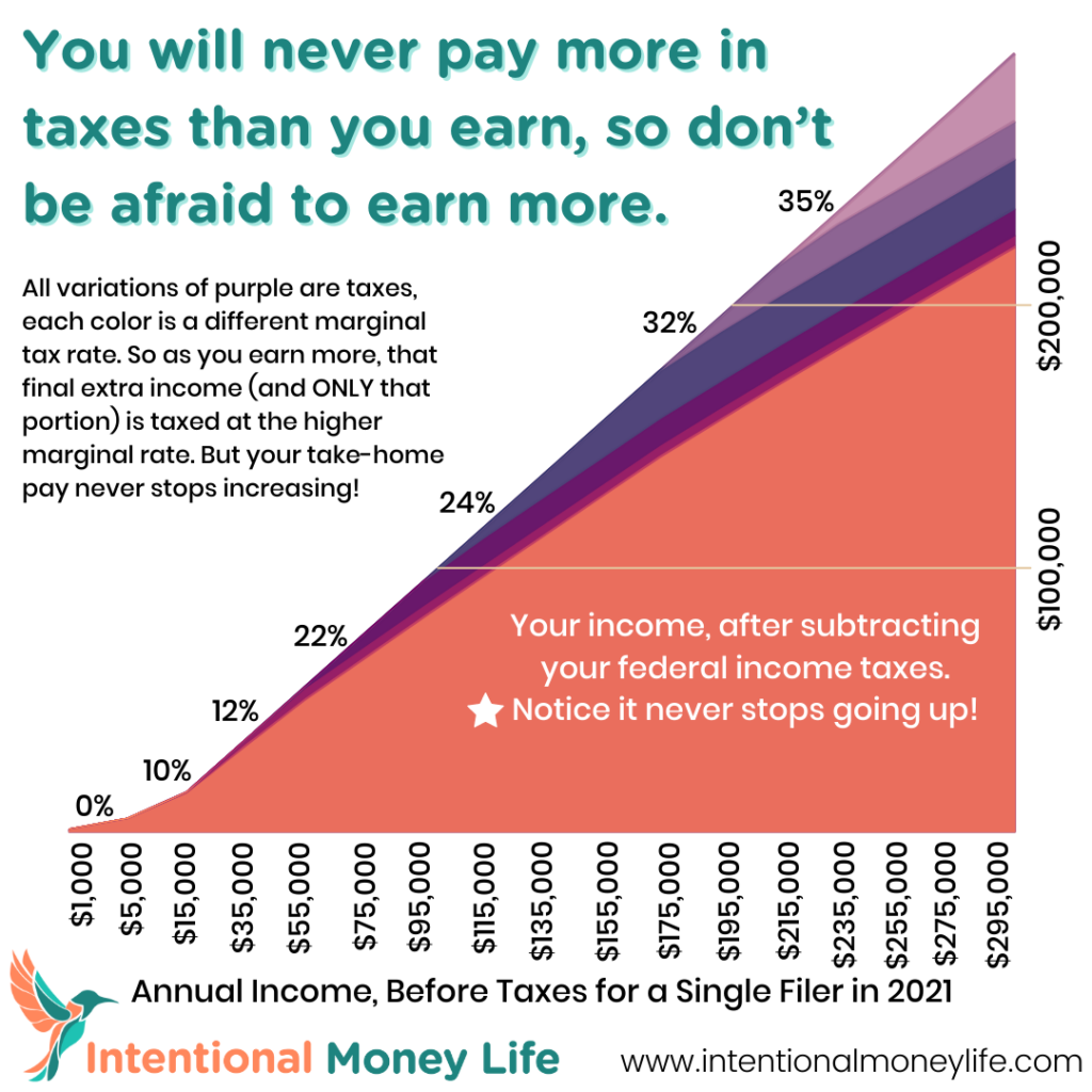 Blog - You will never pay more in taxes than you earn, so don't be afraid to earn more.