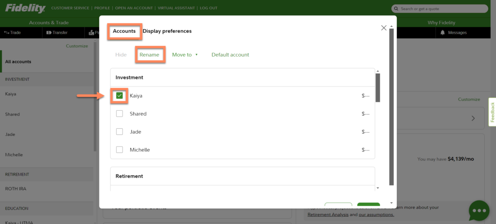 rename accounts